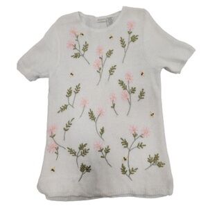 White Stag Floral Bee Embroidered Knit Tunic White Medium modern fit